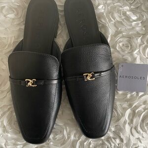 Aerosoles Black Leather Loafers